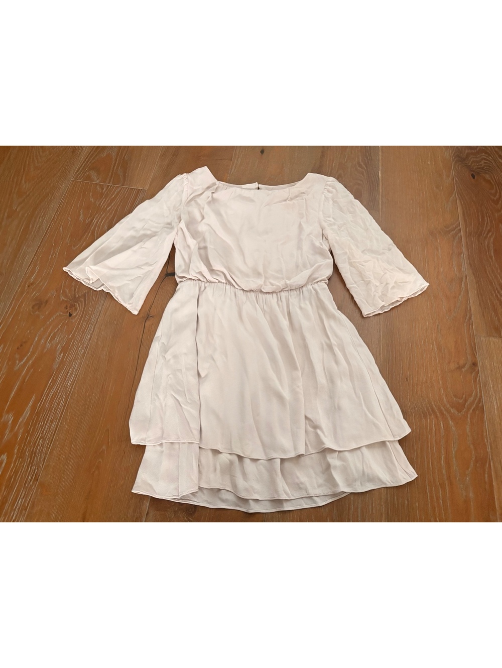 alice + olivia Cream 100% Silk Layered Dress Flowy Sleeves Coquette Girl S